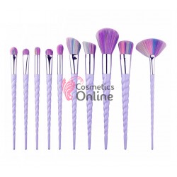 Pensule de Make-up 10 bucati Unicorn Curcubeu Profesionale MKB08